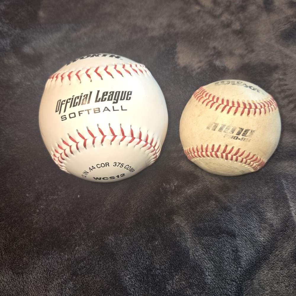 Wilson A1010 Cork Center Baseball‎ and Worth Official League WCS12 softball